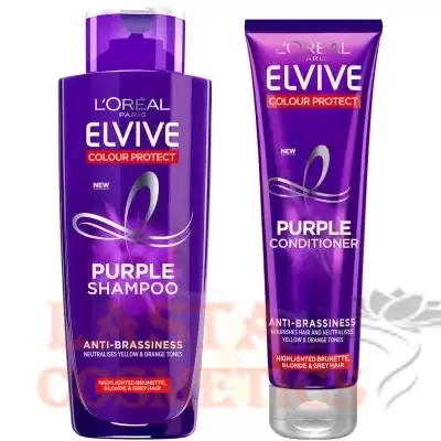 L'Oréal Paris Elvive Colour Protect Anti-Brassiness Purple Shampoo and Conditioner Set - Exclusive